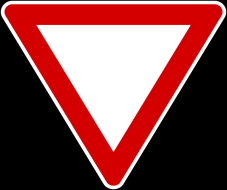 Rwandan road sign used in the Permis Provisoire theory test