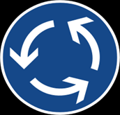 Rwandan road sign used in the Permis Provisoire theory test