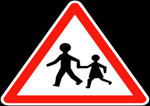 Rwandan road sign used in the Permis Provisoire theory test