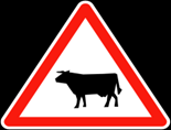 Rwandan road sign used in the Permis Provisoire theory test