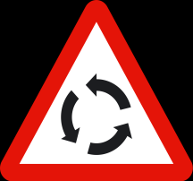 Rwandan road sign used in the Permis Provisoire theory test